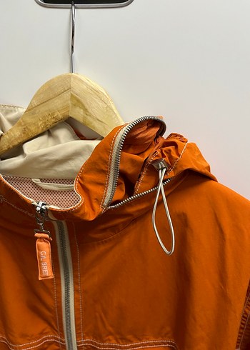 Turuncu Fermuarlı Kadın Midi Ceket - Görsel 6