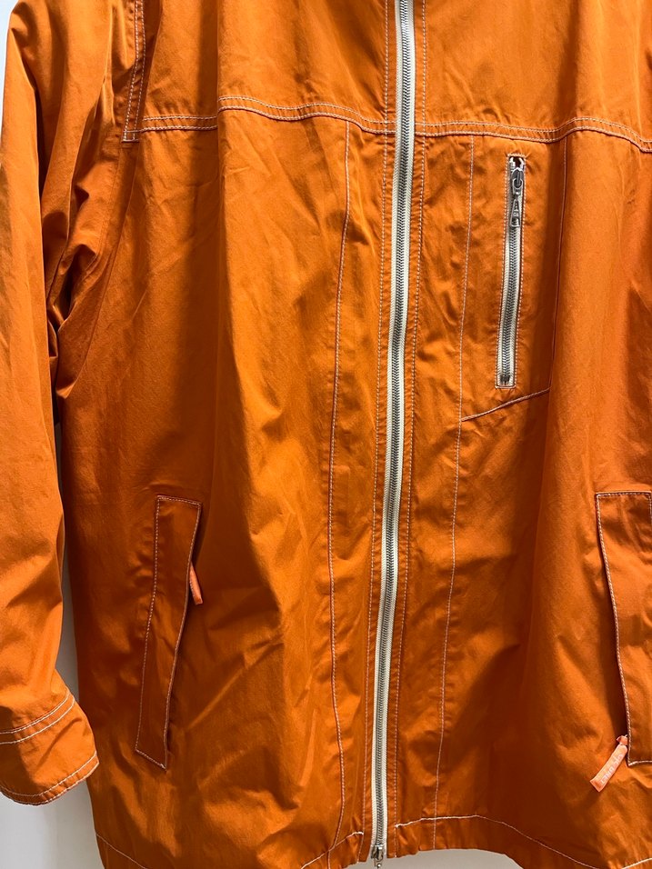 Turuncu Fermuarlı Kadın Midi Ceket - Görsel 2