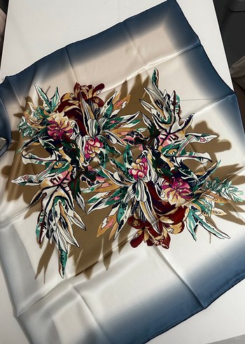 Bohem Çok Renkli ipek  Fular - Görsel 2