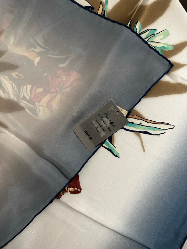 Bohem Çok Renkli ipek  Fular - Görsel 4