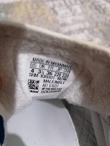 36 Beden mavi Renk Orijinal adidas spor ayakkabı