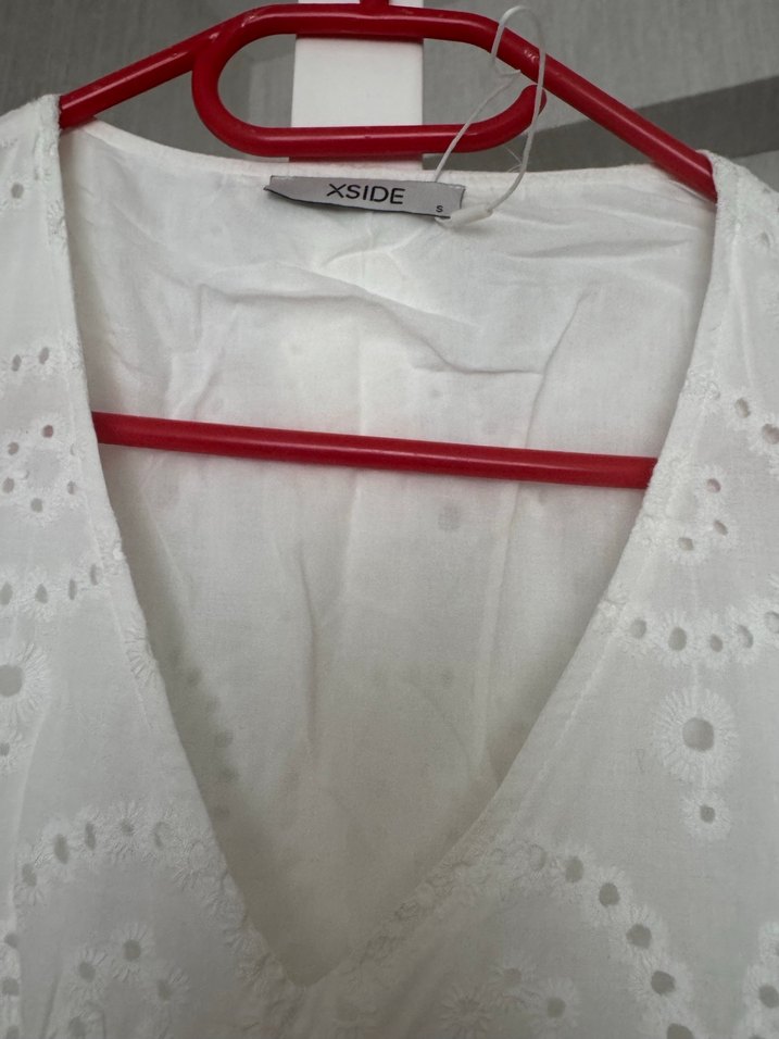 Dantel Detaylı Beyaz Uzun Bohem Elbise - Görsel 2