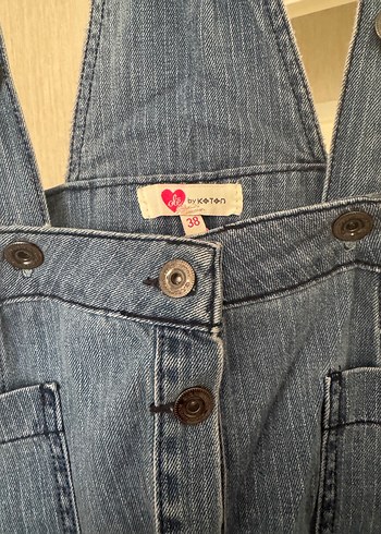 Mavi Denim Kısa Askılı Kadın Tulum - Görsel 2