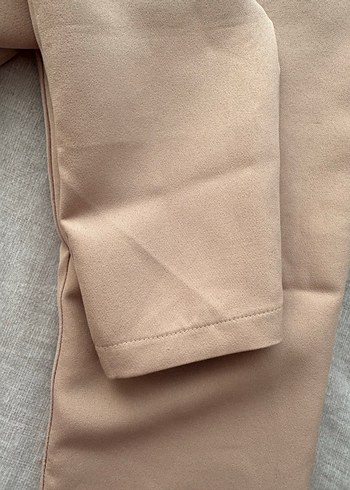 Bej Midi Kadın Kumaş Pantolon - Görsel 2