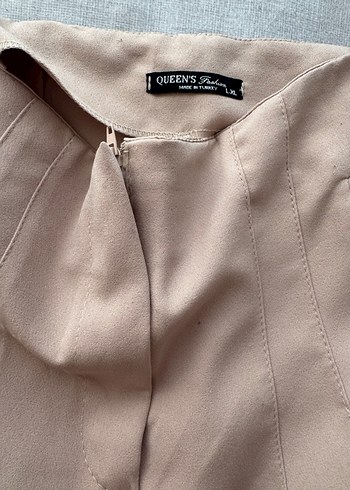 Bej Midi Kadın Kumaş Pantolon - Görsel 3