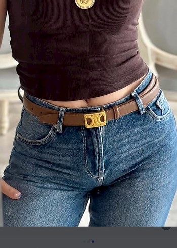 Kahverengi Deri Kadın Kemer celine - Görsel 2