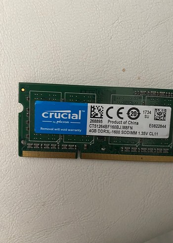 Crucial 4GB DDR3L 1600MHz SODIMM RAM