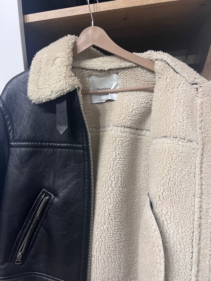 Kürklü Siyah Deri Kadın Ceket - Görsel 3