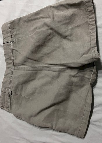 Bej Pilili Midi Keten Etek - Görsel 2