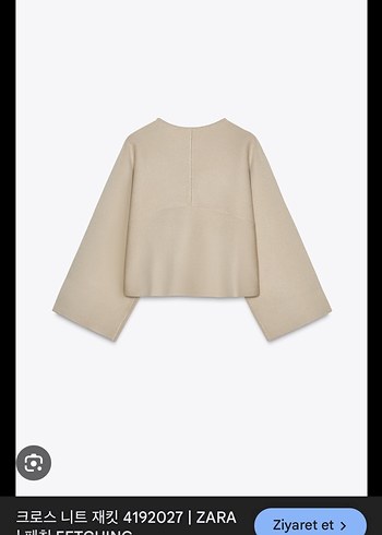 Zara Bej Düğmeli Kısa Kadın Yün Ceket