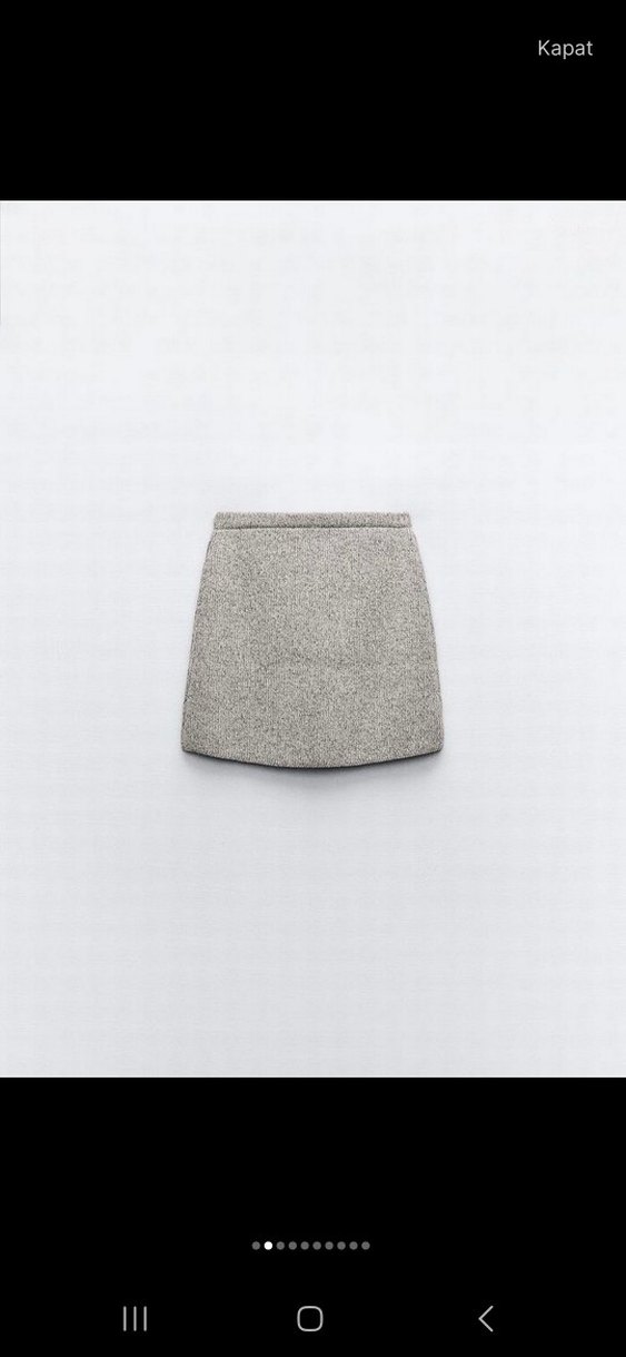 yün karışımlı düz triko mini etek - Görsel 2