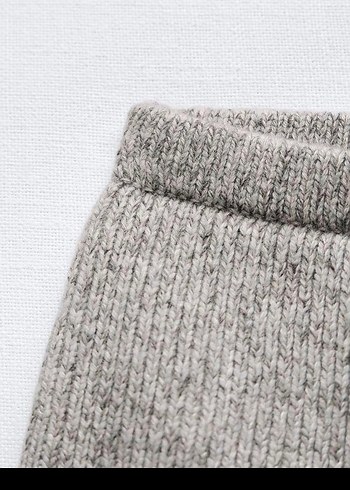 yün karışımlı düz triko mini etek - Görsel 3