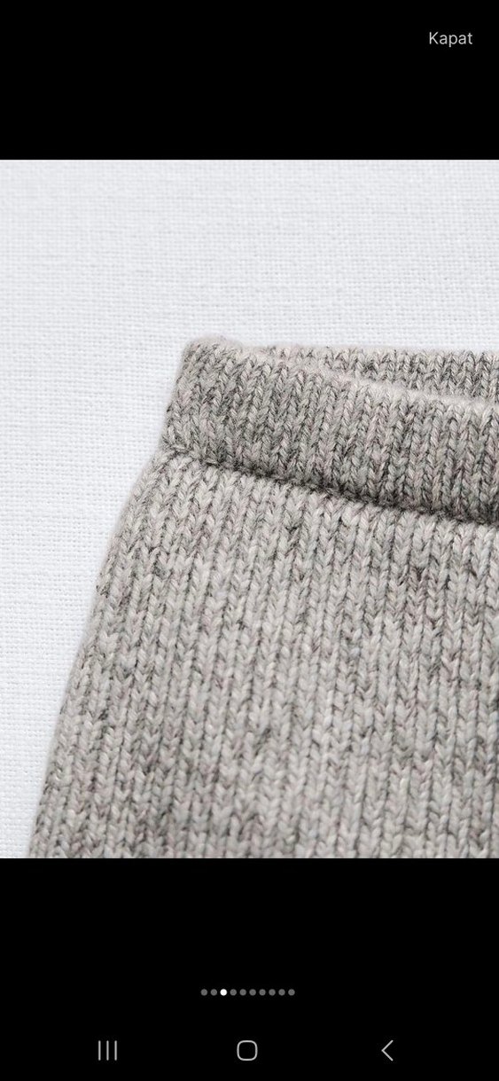 yün karışımlı düz triko mini etek - Görsel 3