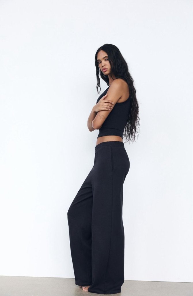 SİYAH GRİ BOL KESİM YANDAN FERMUARLI EŞOFMAN - Görsel 3