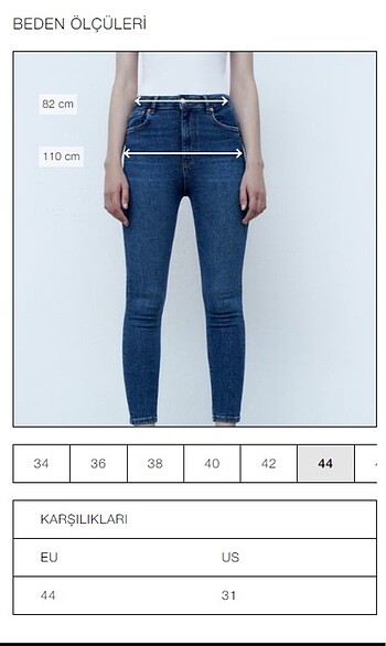 44 Beden gri Renk TRF CROPPED FLARE YÜKSEK BEL JEAN