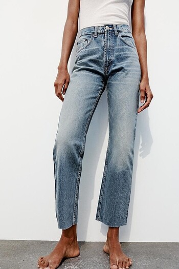 36 Beden mavi Renk TRF STRAIGHT FIT YÜKSEK BEL JEAN