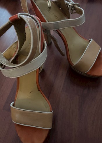 Nine West Bej Platform Topuklu Kadın Sandalet