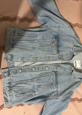 Düğmeli Mavi Kadın Denim Ceket