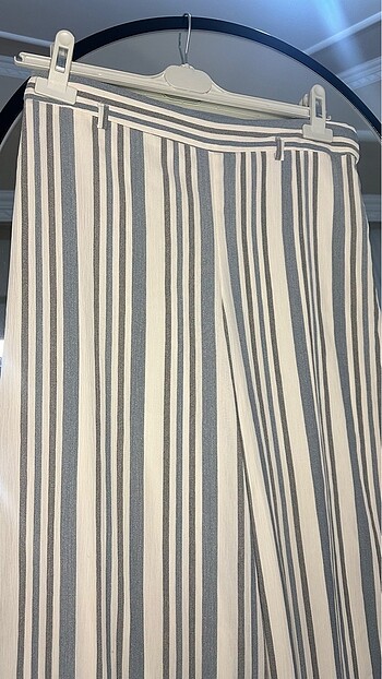 40 Beden çeşitli Renk Çizgili kumaş Palazzo pantolon