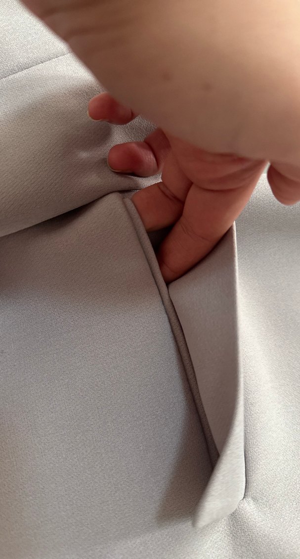 Gri Kadın Düğmeli Blazer Ceket - Görsel 4