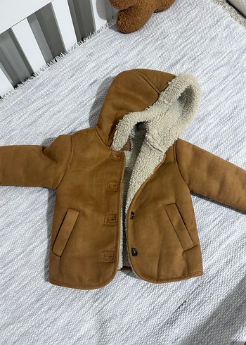 Kürklü  Çocuk Süet Mont - Görsel 6