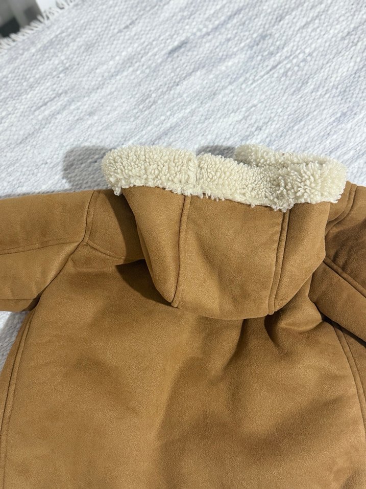 Kürklü  Çocuk Süet Mont - Görsel 4
