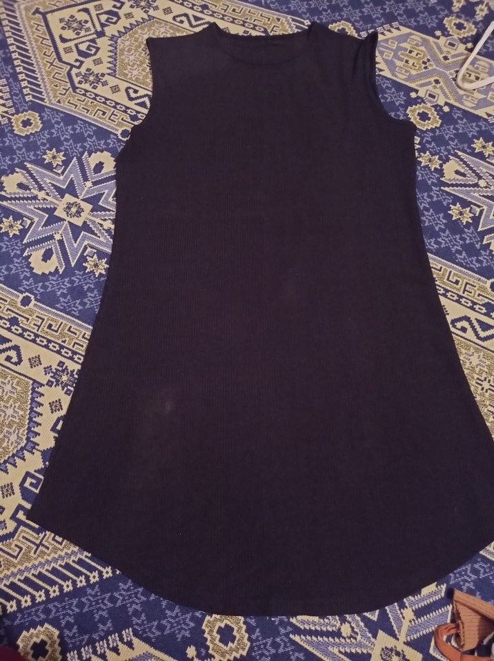 Bohem Siyah Kolsuz Tunik - Görsel 2