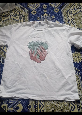 Beyaz  Baskılı Tişört - Görsel 2