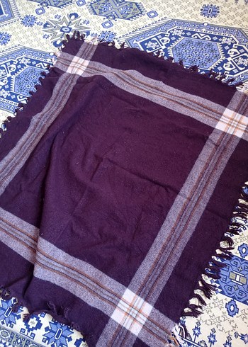 Bohem Koyu Mor kadın Nakışlı omuz şalı - Görsel 3