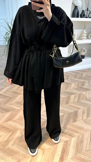 Diğer Kemerli Triko Kimono