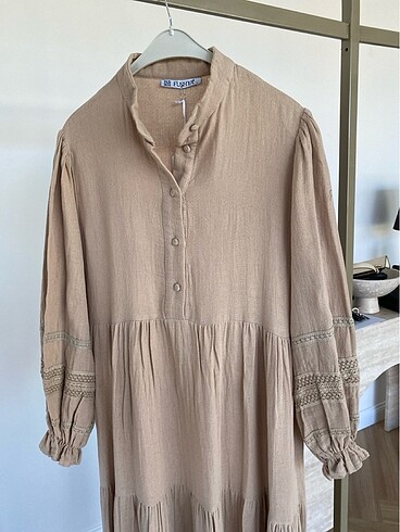 Diğer Fushya müslin elbise camel