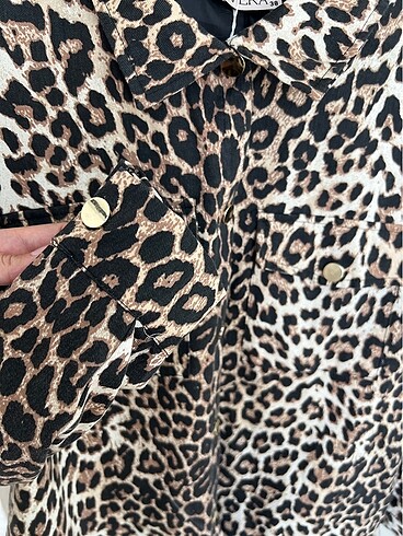38 Beden Leopar Desen Ceket