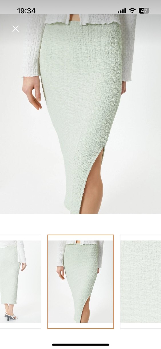 Beyaz Örgü İnce Topuklu Kadın Terlik - Görsel 2