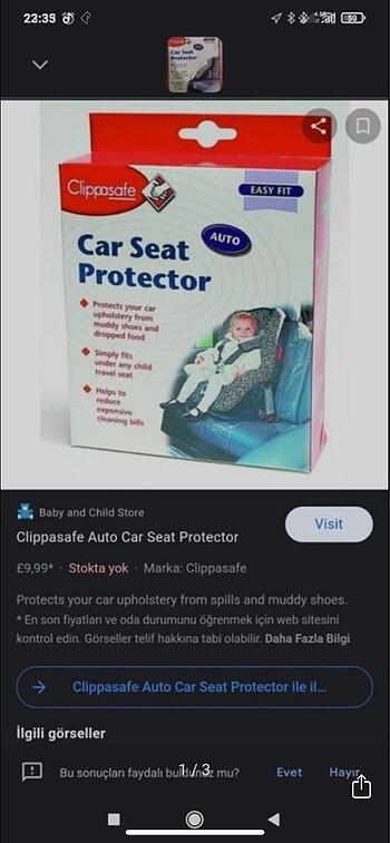 Diğer Oto koltuğu alt muşamba koruyucu