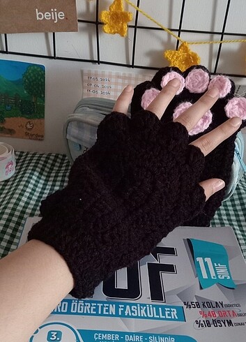 Diğer crochet cat paw gloves