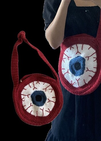 crochet eyeball bag