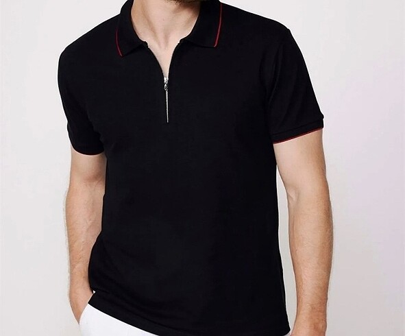 m Beden siyah Renk Slim Fit Dar Kesim Polo Yaka Tişört