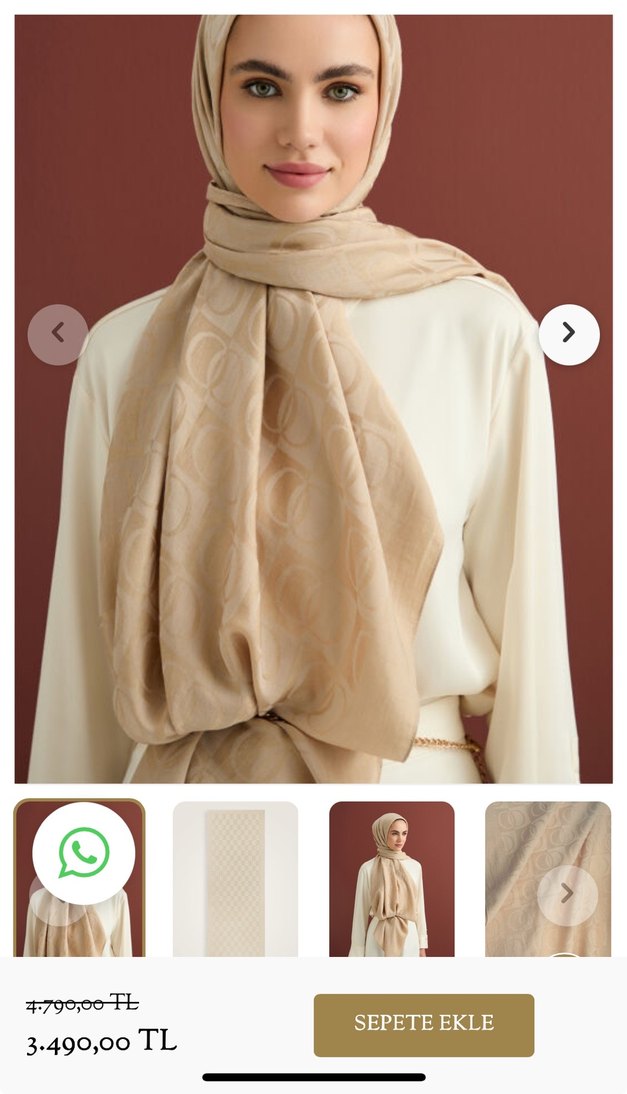 IMANNOOR Bej Kadın Şal - Görsel 3