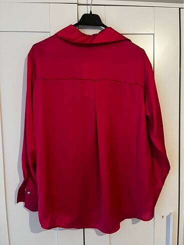 Zara Zara Saten Fuşya Gömlek