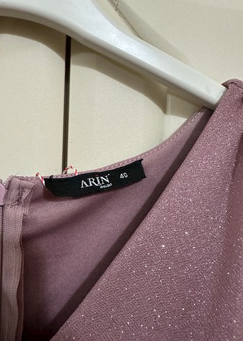 Drapeli Uzun Mor Kadın Abiye Elbise - Görsel 2