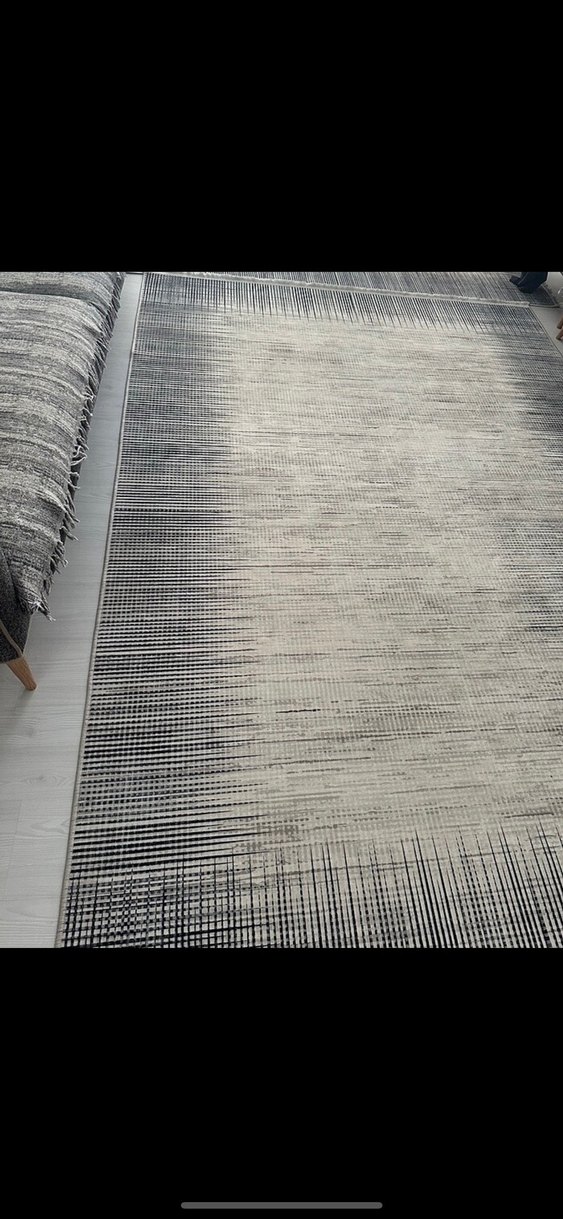 Gri Soyut Desenli Çağdaş Halı - Görsel 2