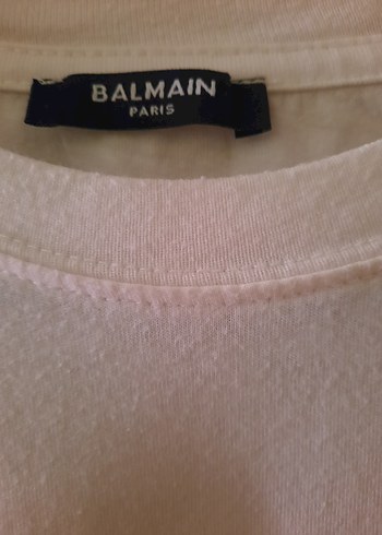 l Beden beyaz Renk ORJ BALMAIN Beyaz Dokuma Baskılı Pamuklu Erkek Tişört L
