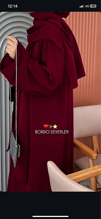 universal Beden Bordo abaya