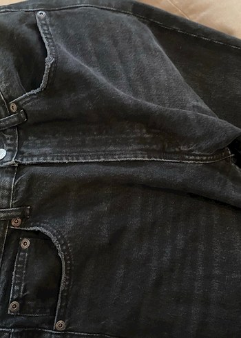 Zara Zara Siyah Eskitmeli Kadın Kot Pantolon