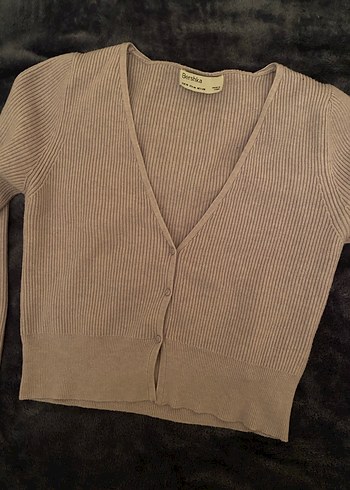 Bershka Lila V Yaka Fitilli Kadın Hırka