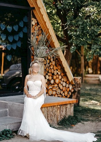 Beyaz balık model gelinlik - Görsel 2