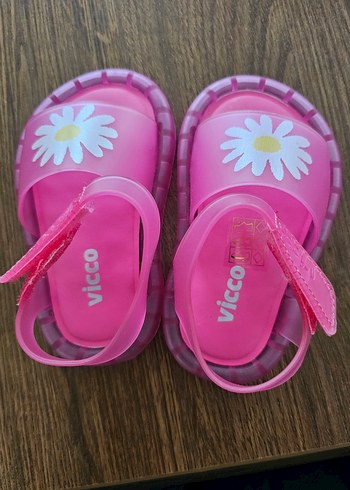 Vicco Papatya Desenli Kız Çocuk Pembe Sandalet - Görsel 4