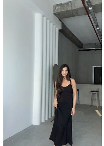 l Beden Askı asansörlü maxi elbise L beden