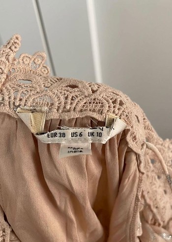 Krem Renkli Bohem Mini Tulum - Görsel 4