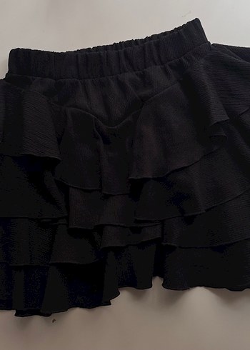 La Sarta Siyah Mini Fırfırlı Etek - Görsel 2